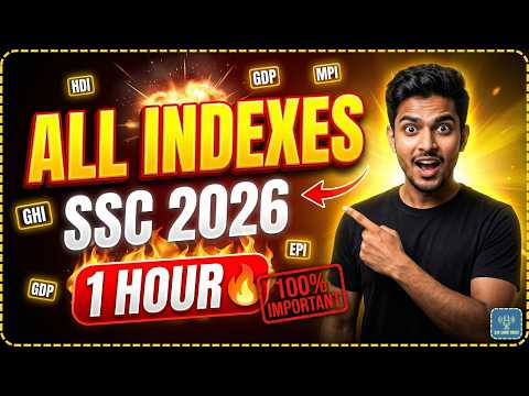 SSC 2026 के सभी महत्वपूर्ण सूचकांक 🚨| 1 वीडियो में पूरा सिलेबस | HDI, GHI, GDP, , EPI | PYQ Included